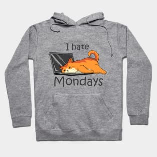 Cat with Laptop on Monday Hoodie